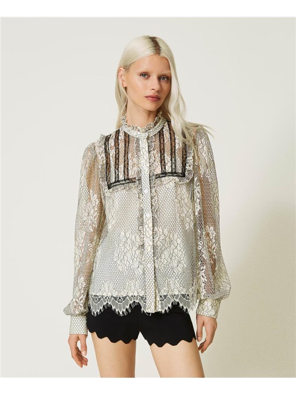 TWINSET Shirt Ivory / Black