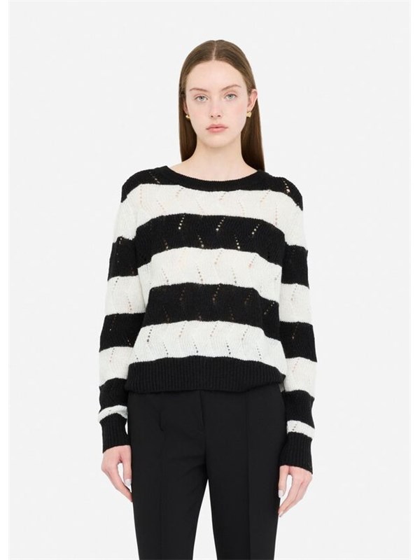 LIU  JO Maglia Nero/bianco lana