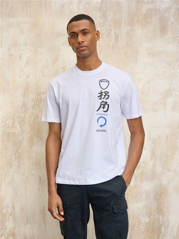 Blauer T-shirt Optical white