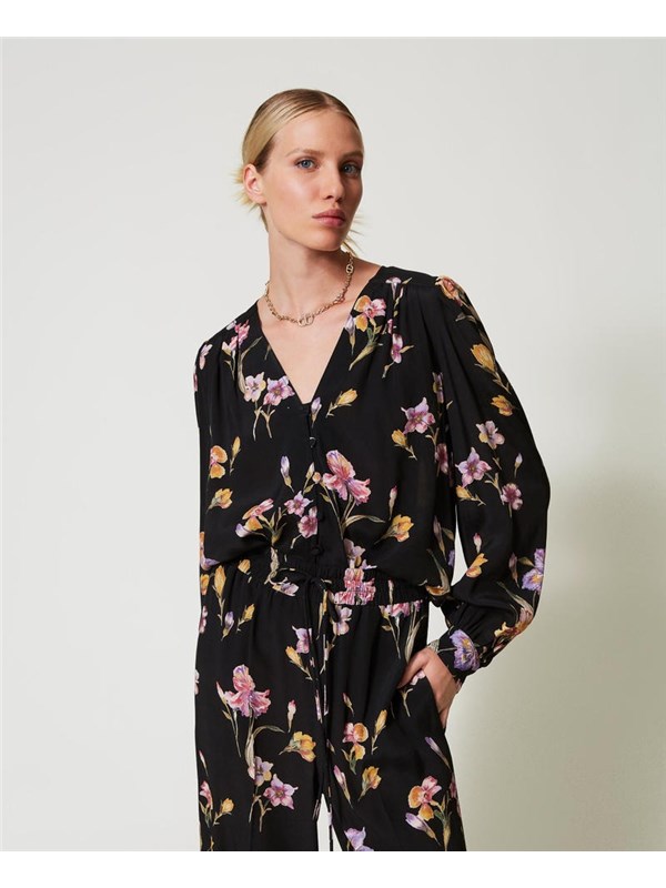 TWINSET Camicia St.iris multicolor/black