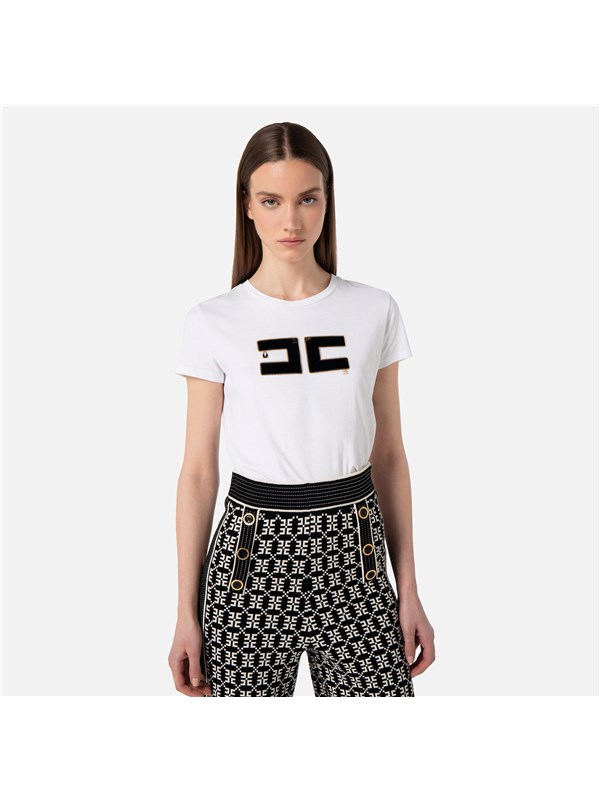 Elisabetta Franchi T-shirt Chalk / black