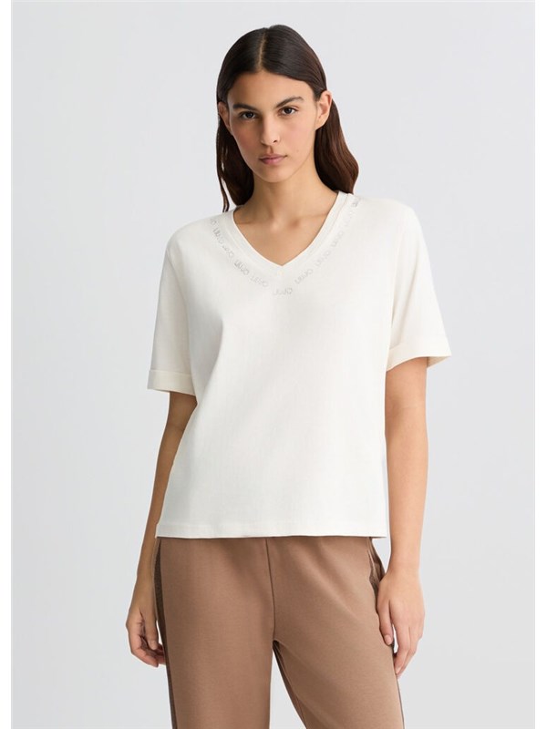 LIU-JO SPORT T-shirt White milk/liujo necklin