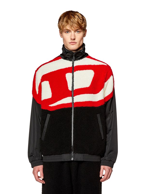 DIESEL Coat Black / red