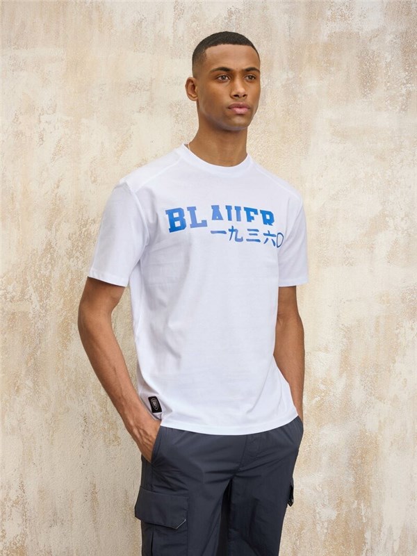 Blauer T-shirt Optical white