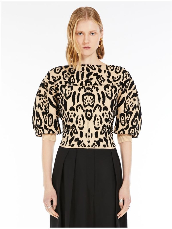 Sportmax Code Maglia Beige dis.nero