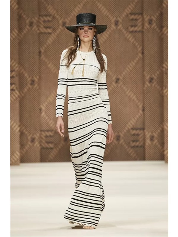 Elisabetta Franchi Long dress Butter / Black
