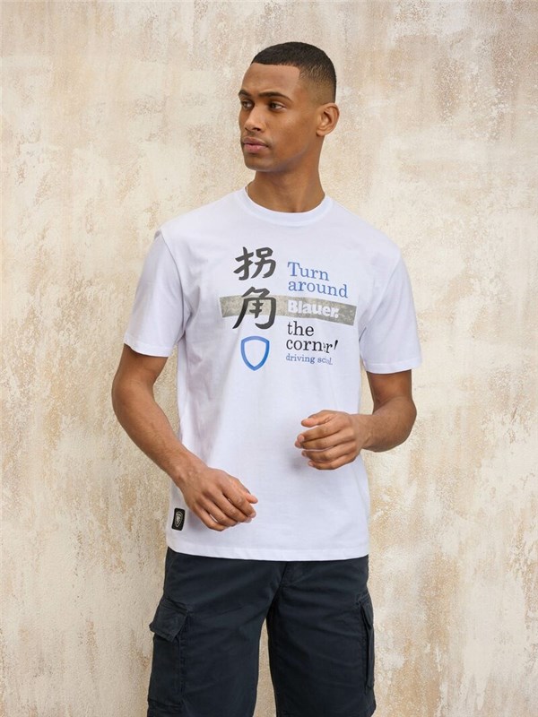 Blauer T-shirt Optical white