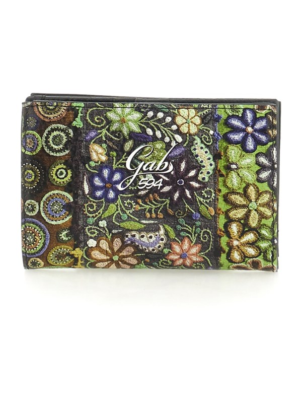 GABS Portafoglio Ricamo fiore verde