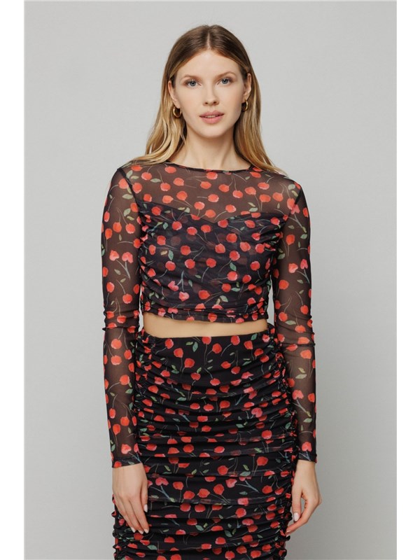 Mar De Margaritas Top Cerises noir