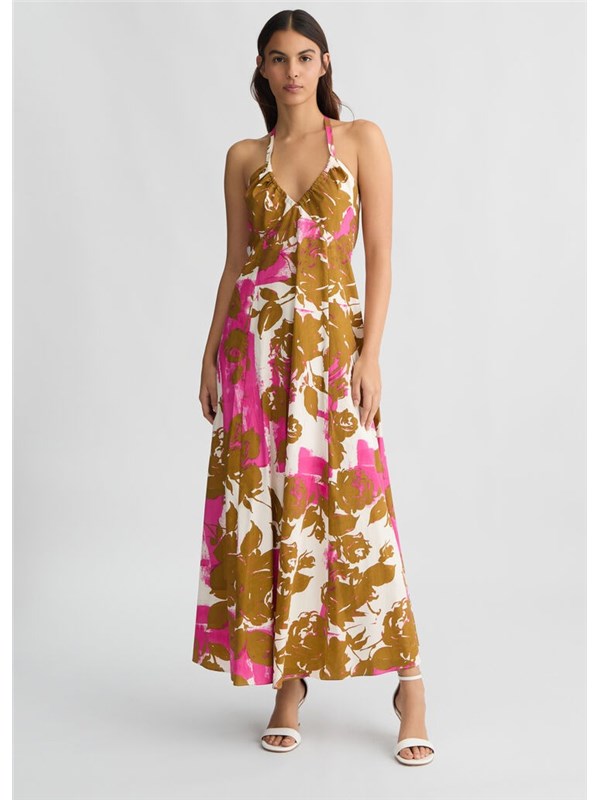 LIU  JO Abito midi Pink&mud flowers