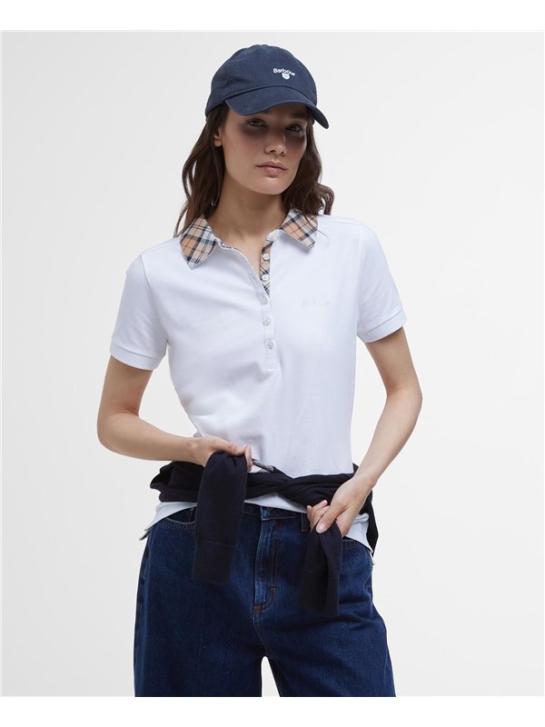 Barbour Polo White/hessian