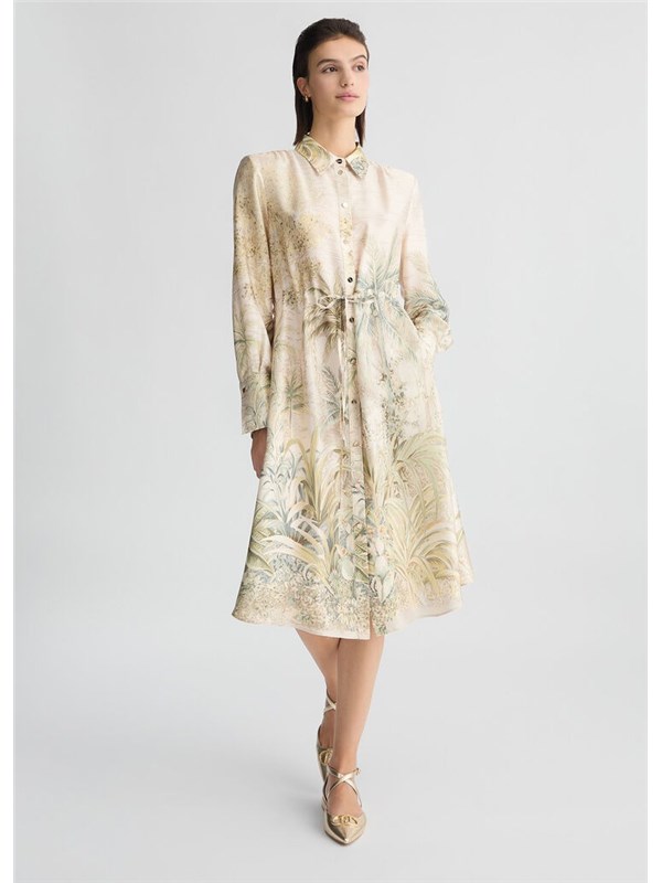 LIU  JO Abito Chemisier Green jungle printed