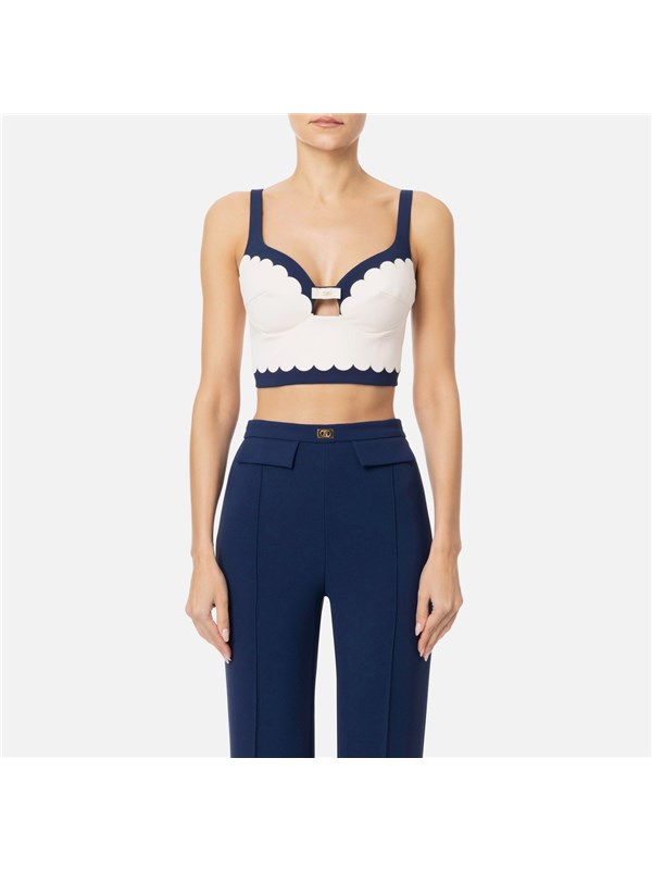 Elisabetta Franchi Top Oltremare/burro