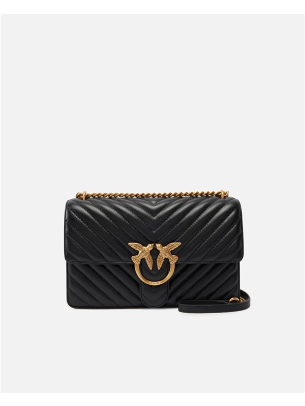 Pinko Pelletteria Borsa A Tracolla Nero/antique gold