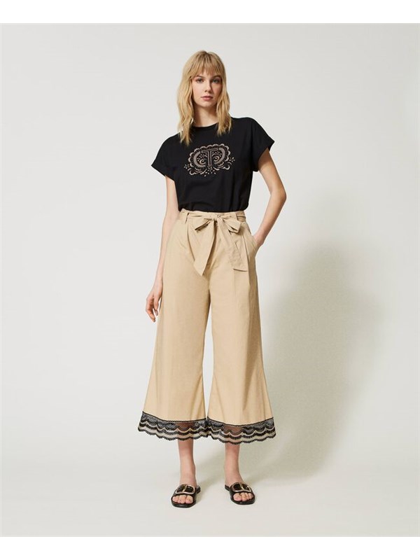 TWINSET Pantalone Beige/nero