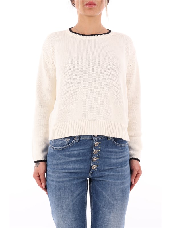 TWINSET Sweater Ivory / Black