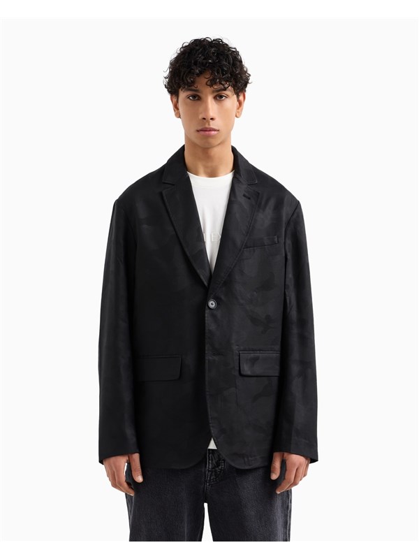 Armani Exchange Giacca Black camo jacquard