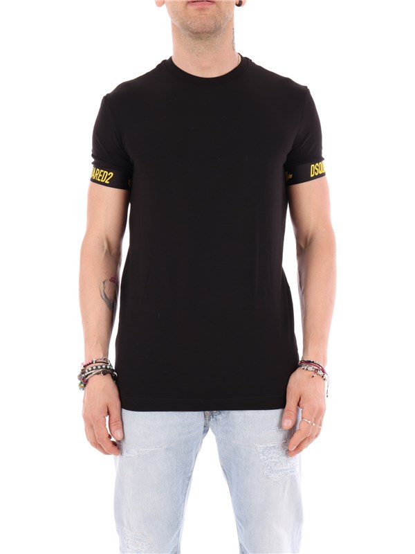DSQUARED2 T-shirt Black / yellow