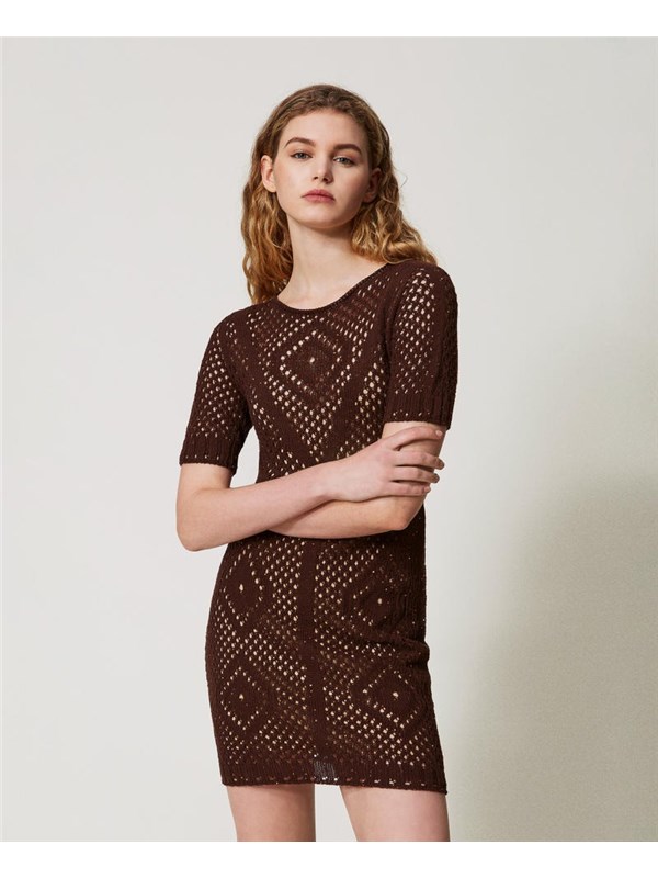 TWINSET Abito corto Chocolate paillettes
