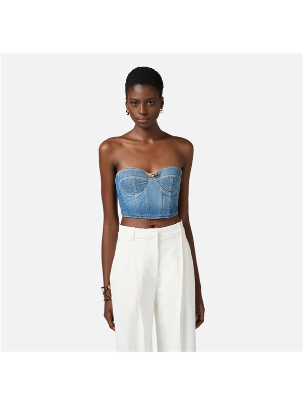 Elisabetta Franchi Top Blue denim