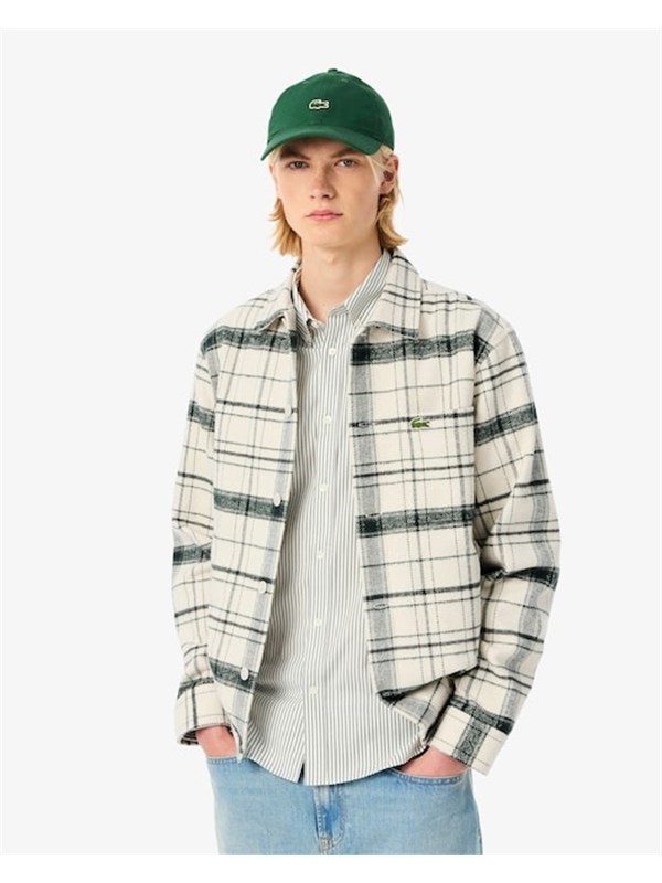 LACOSTE Camicia Bianco/verde/grigio