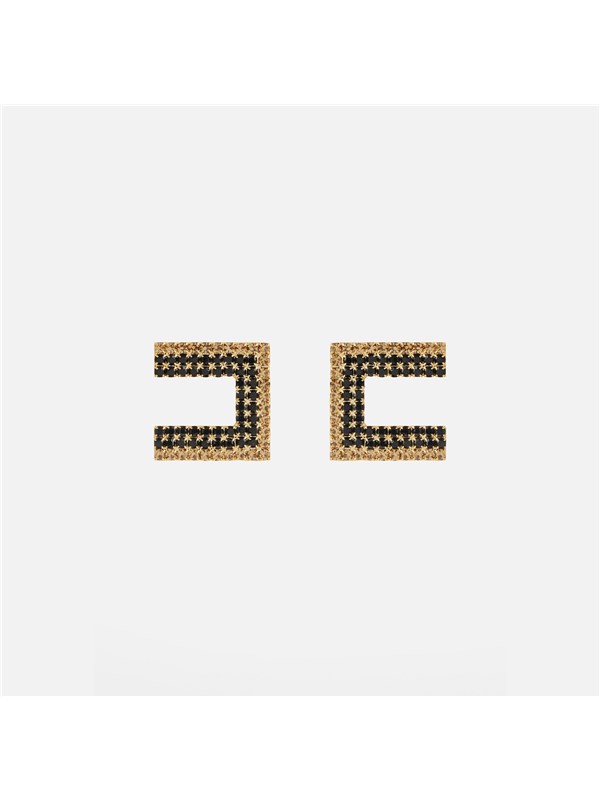 Elisabetta Franchi Earrings Black / Gold