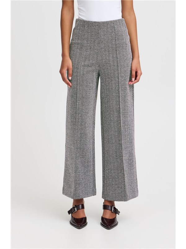 ICHI Pantalone Black/white herri