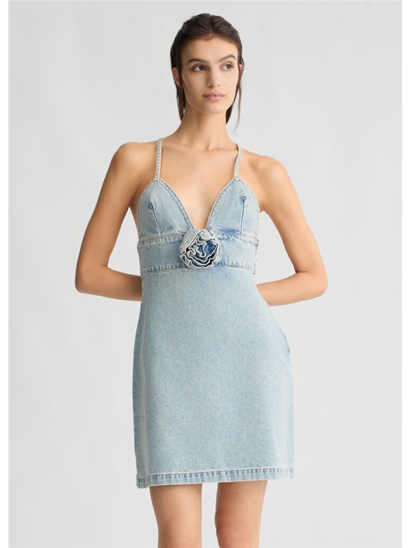 LIU  JO Abito corto Denim blue dirty rose