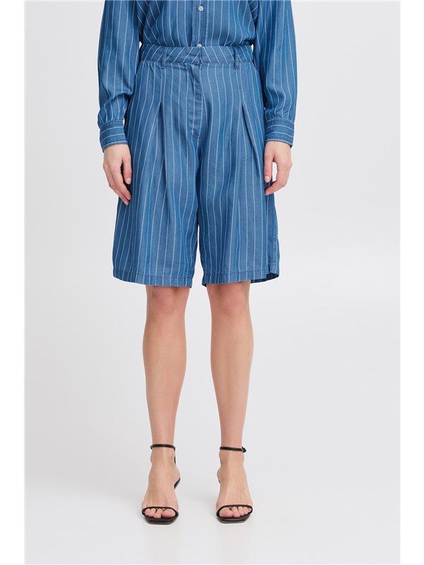 ICHI Bermuda Blue pinstripe
