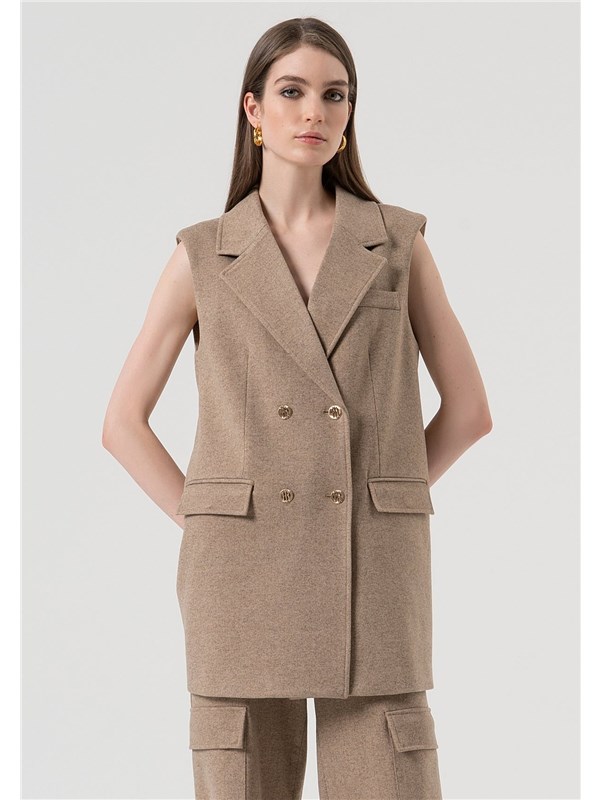 Fracomina Gilet Biscuit melange