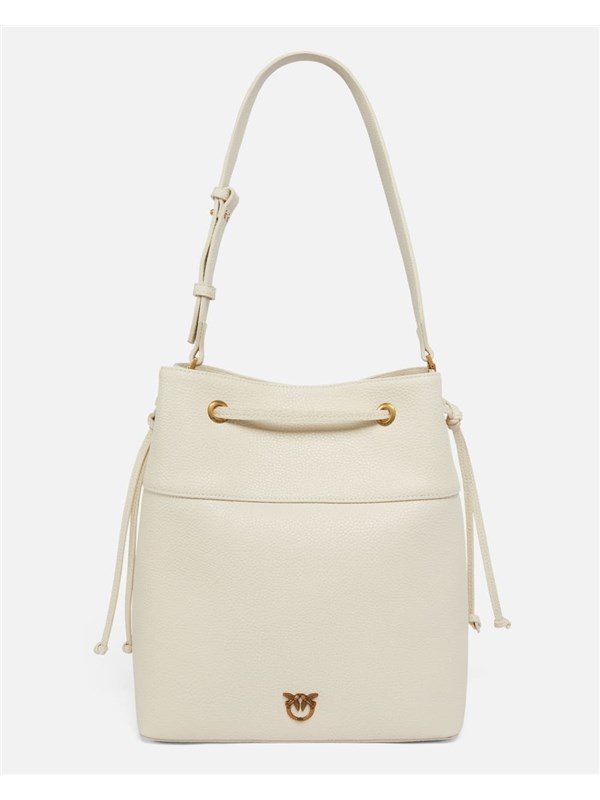 Pinko Pelletteria Borsa a Secchiello Bianco seta/antique gold