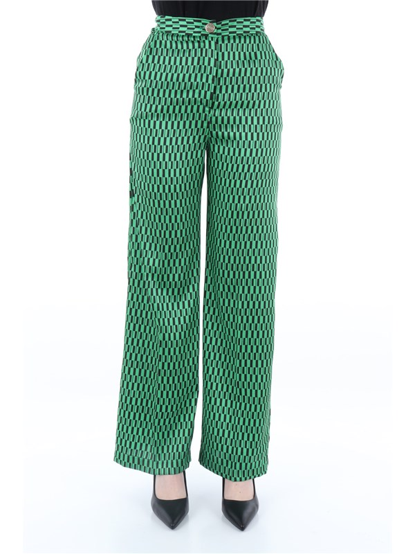 LIU  JO Pantalone Green/black cubes