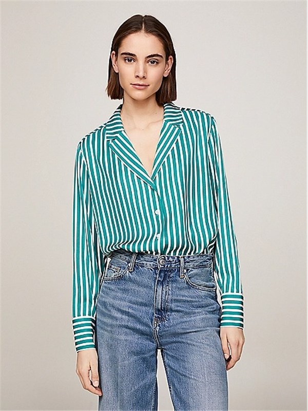 Tommy Hilfiger Camicia Bold stripe/olympic green