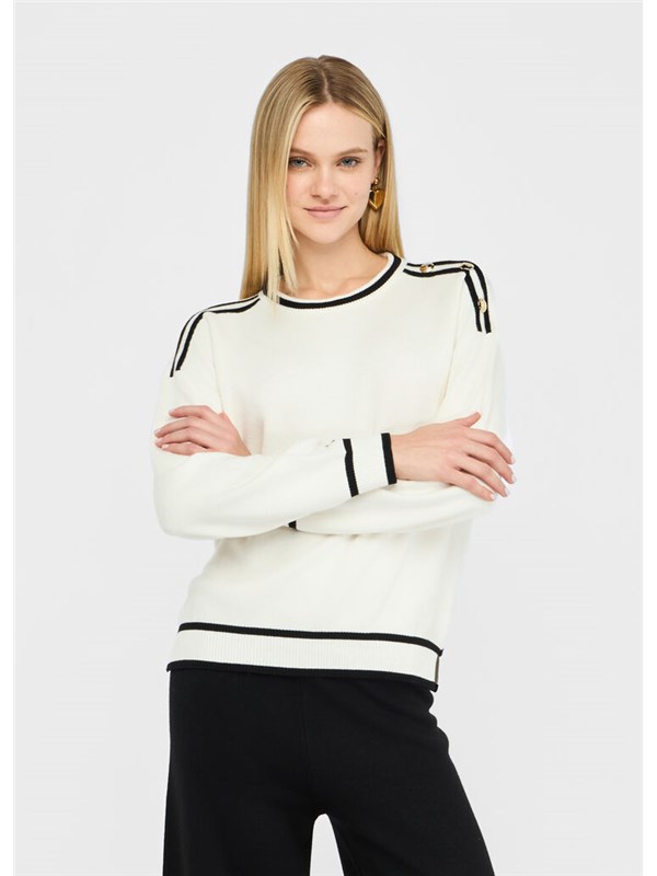 LIU-JO SPORT Maglia B.co latte/nero