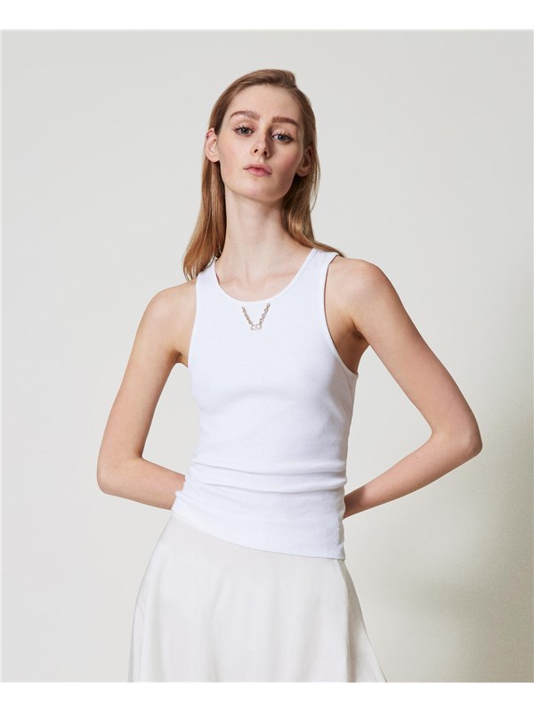 TWINSET Top Bianco ottico