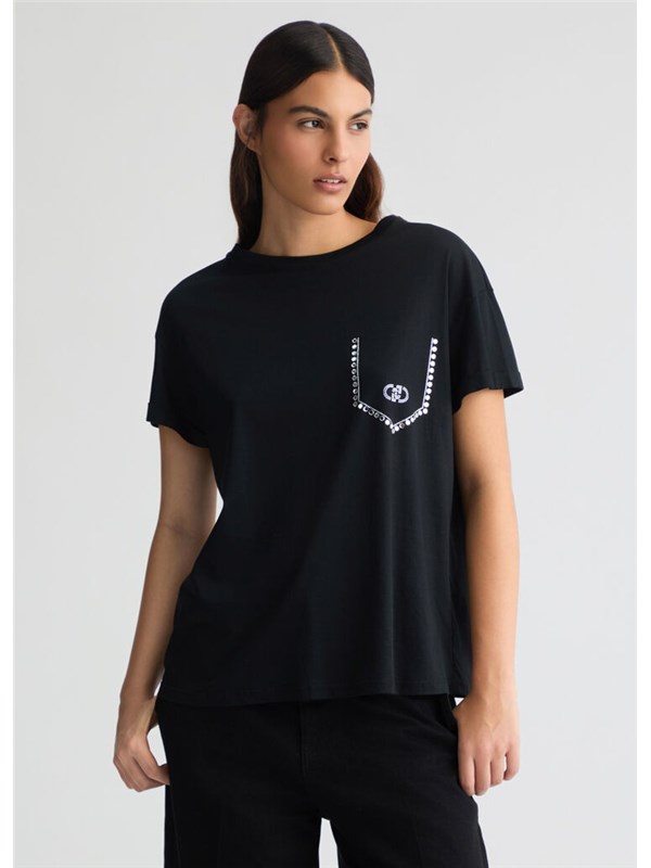 LIU  JO T-shirt Nero lj mirror stone