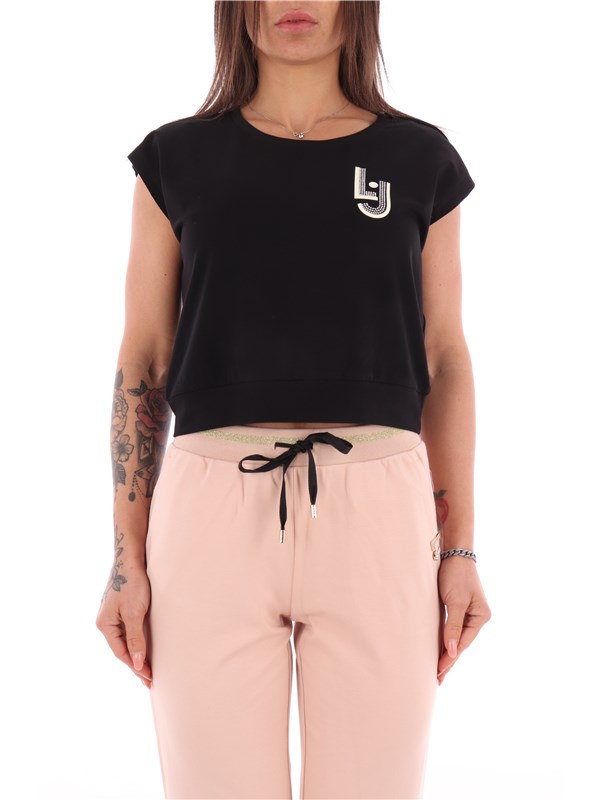 LIU-JO SPORT T-shirt Black / rhinestone