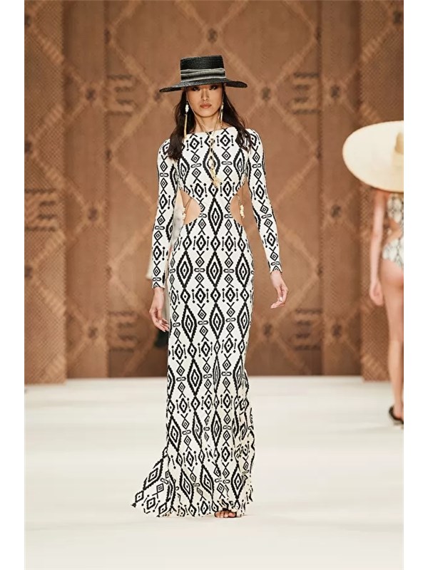 Elisabetta Franchi Long dress Butter / Black