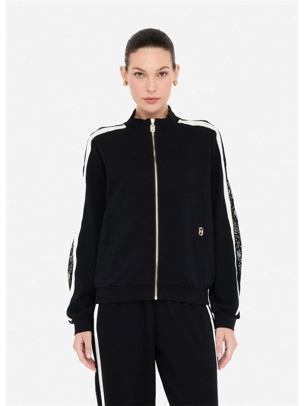 LIU-JO SPORT Felpa Nero/bianco latte