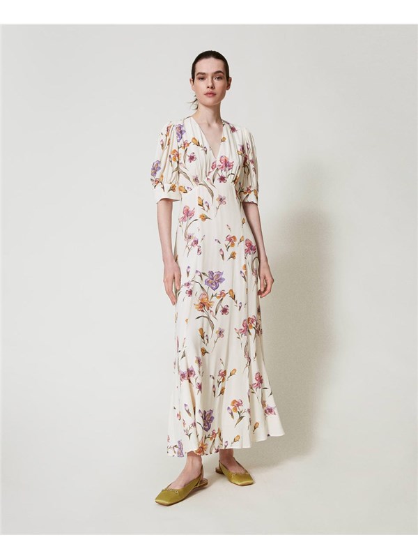 TWINSET Abito midi St.iris multicolor/madreperla
