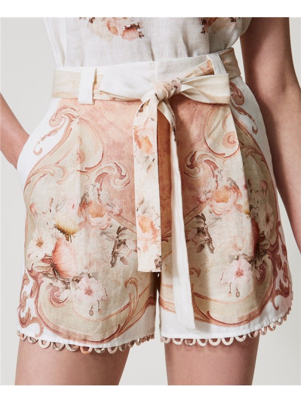 TWINSET Shorts St.flowers tapestry dusty cora