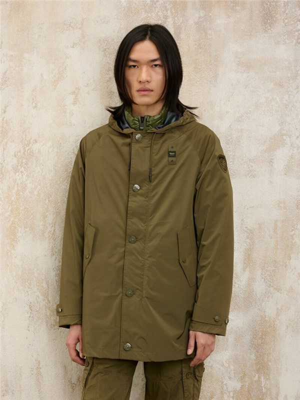 Blauer Trench Verde militare