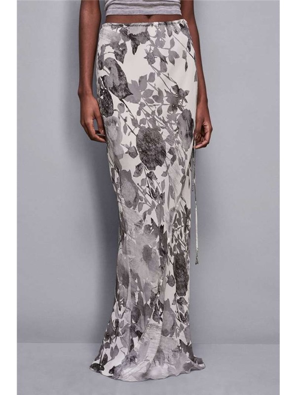 Patrizia Pepe Gonna Gray shadow flowers