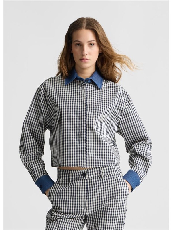 LIU  JO Camicia Mic.vichy bco/blu