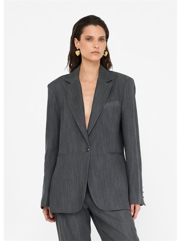 LIU  JO Giacca Denim grey tailoring w.