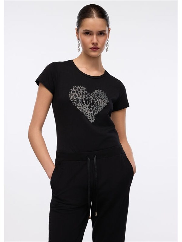 LIU JO T-shirt Nero/heart liujo pois