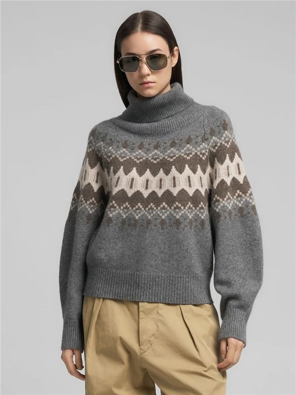 REPLAY Pullover Grey melange/silver/white/wood